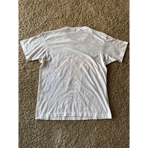 Vtg ‘88 New York Neon Skyscrapers Twin Towers Single Stitched M White T-Shirt - Picture 5 of 7